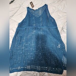 NWT - AIMAGE Teal Crochet Bathing Suit Coverup - Size XXL